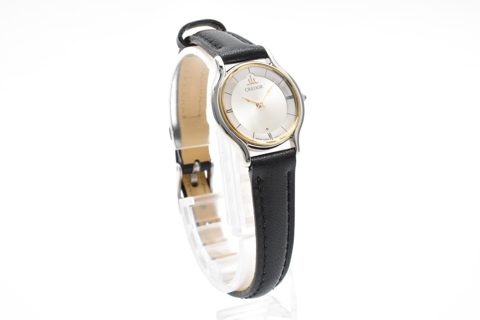 [NEAR MINT] SEIKO CREDOR 8420-0150 Quartz Gold Silver Two-Tone Watch w/Org Band