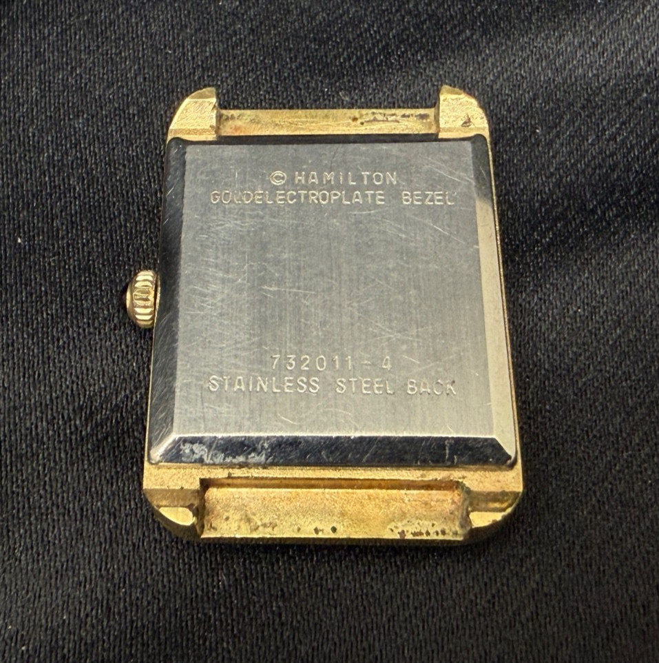 Hamilton Geneve Tank Style Watch Manual Wind Gold plated Untested Face Only