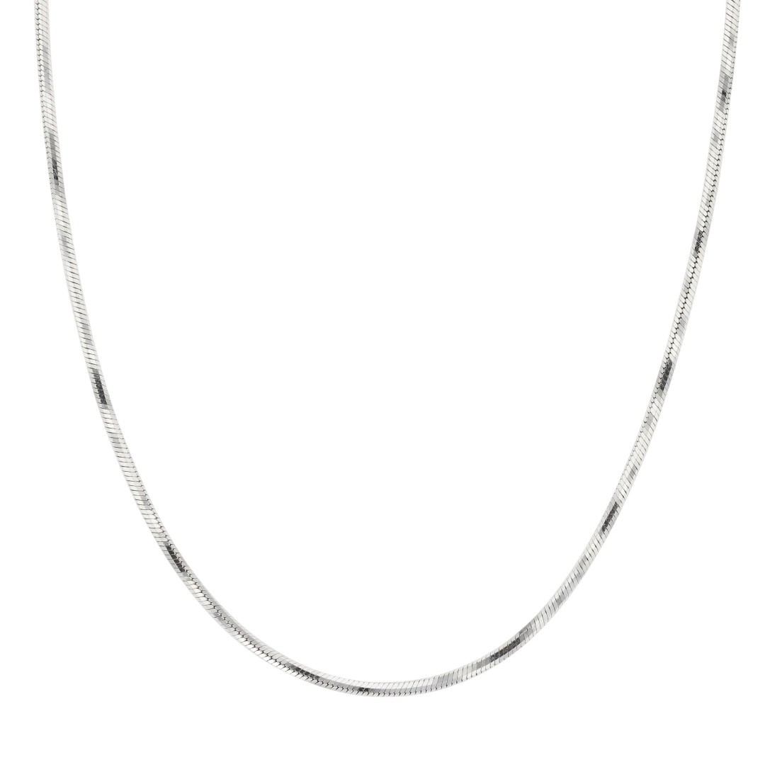 1.1mm Snake Link Chain 18″ Necklace 14k White Gold Italy 4.82 Grams