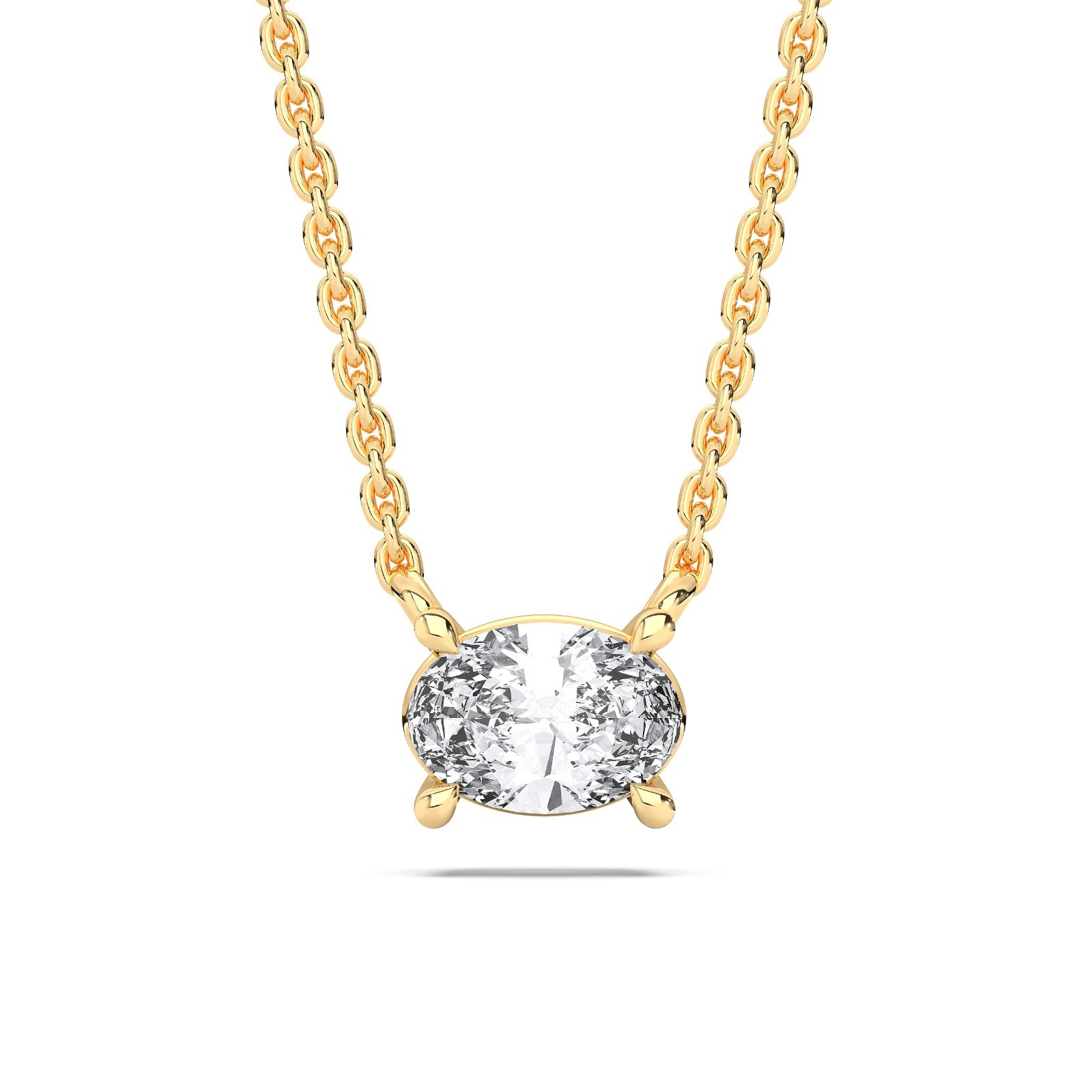 0.25Ct Oval Cut Lab Grown Diamond Pendant Necklace Sterling Silver Women Gift
