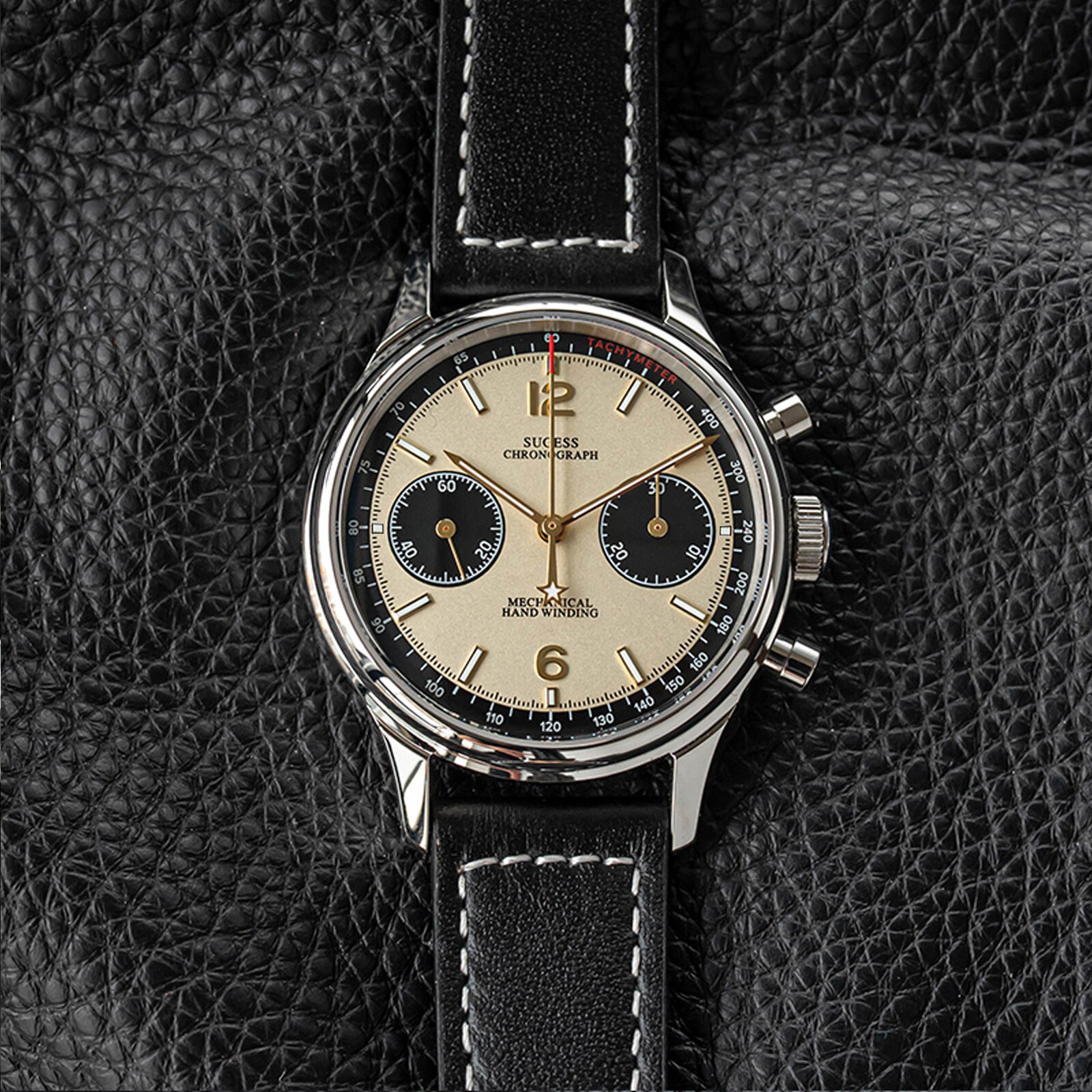 Sugess Panda V3 DIAL Chronograph Mechanical Men Watch Seagull 1963 SUPAN002GN/SN