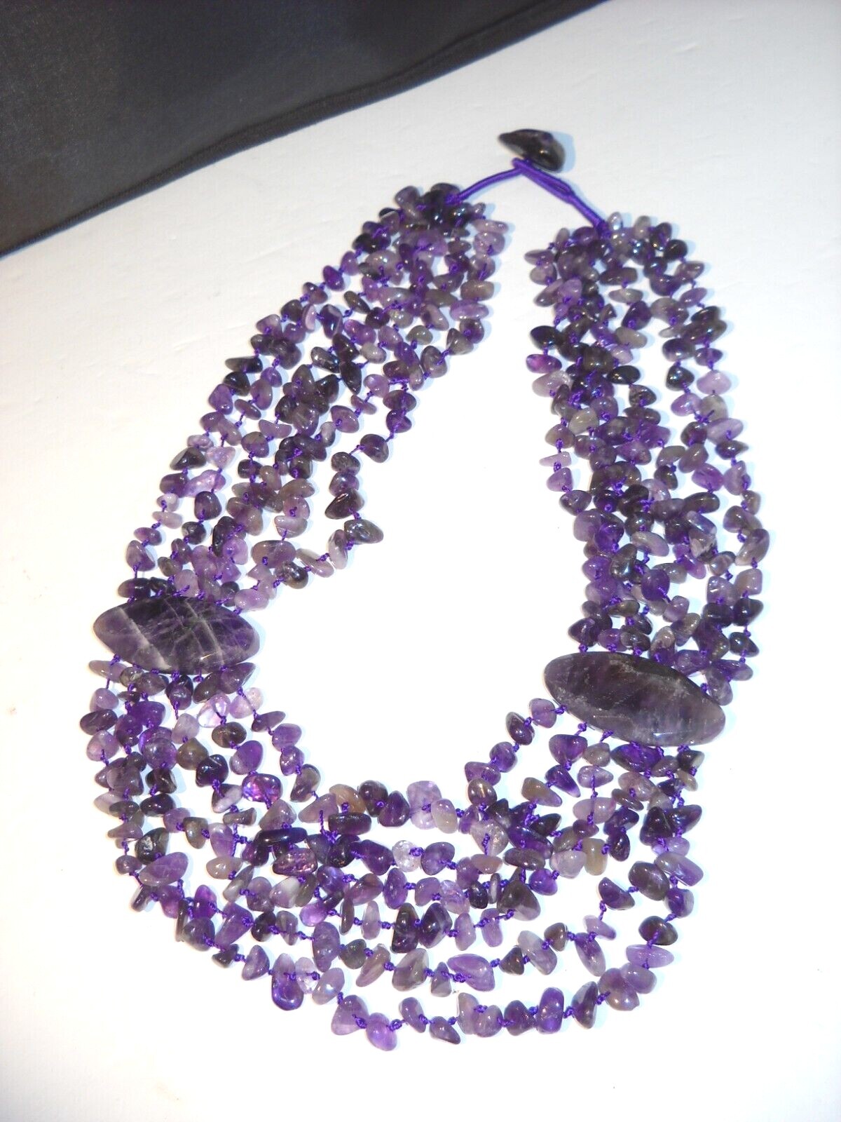 Mine Finds by Jay King Multi-Strand Amethyst Chip Necklace Precious Stone #251