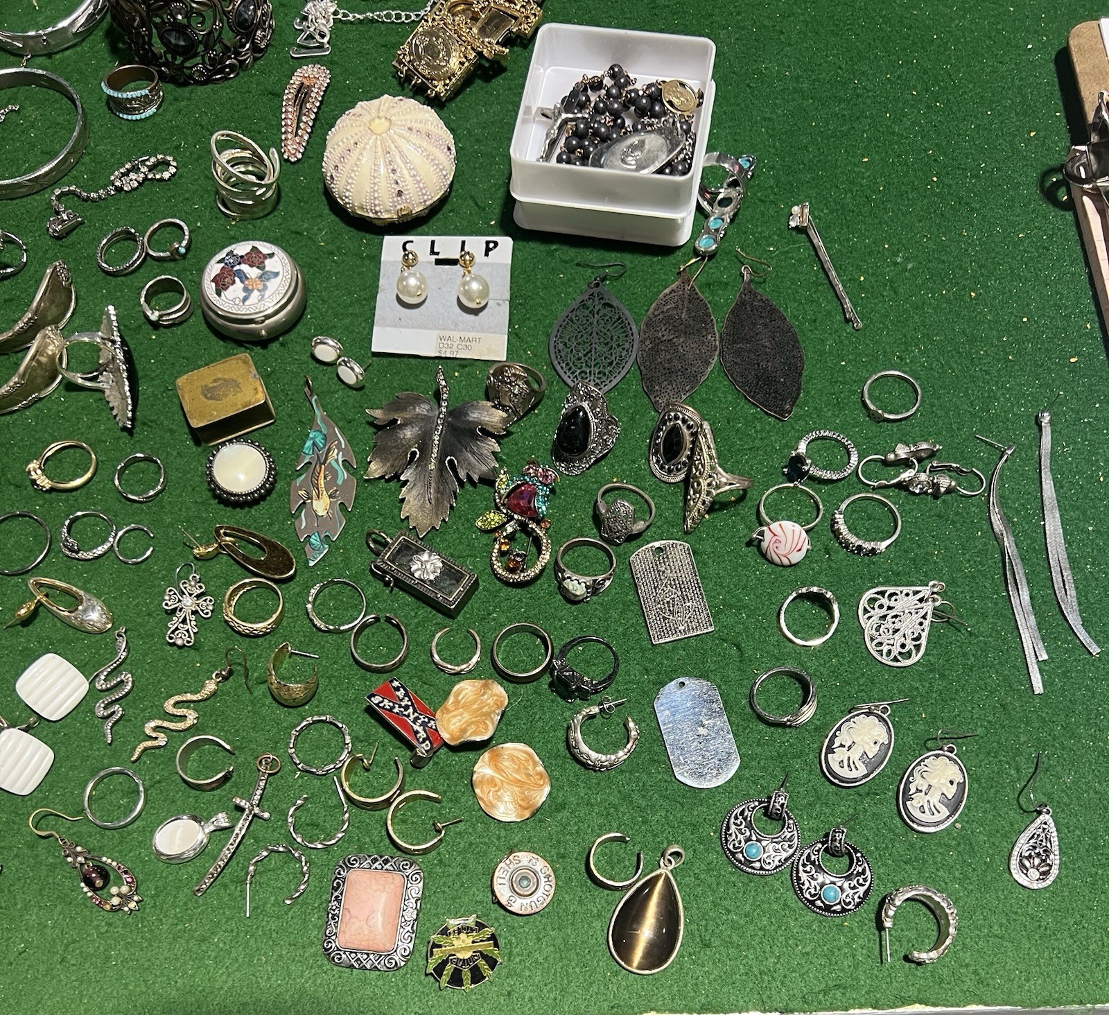 Lot of Jewelry with Several Pieces of Rings Earrings and Other Items See Photos