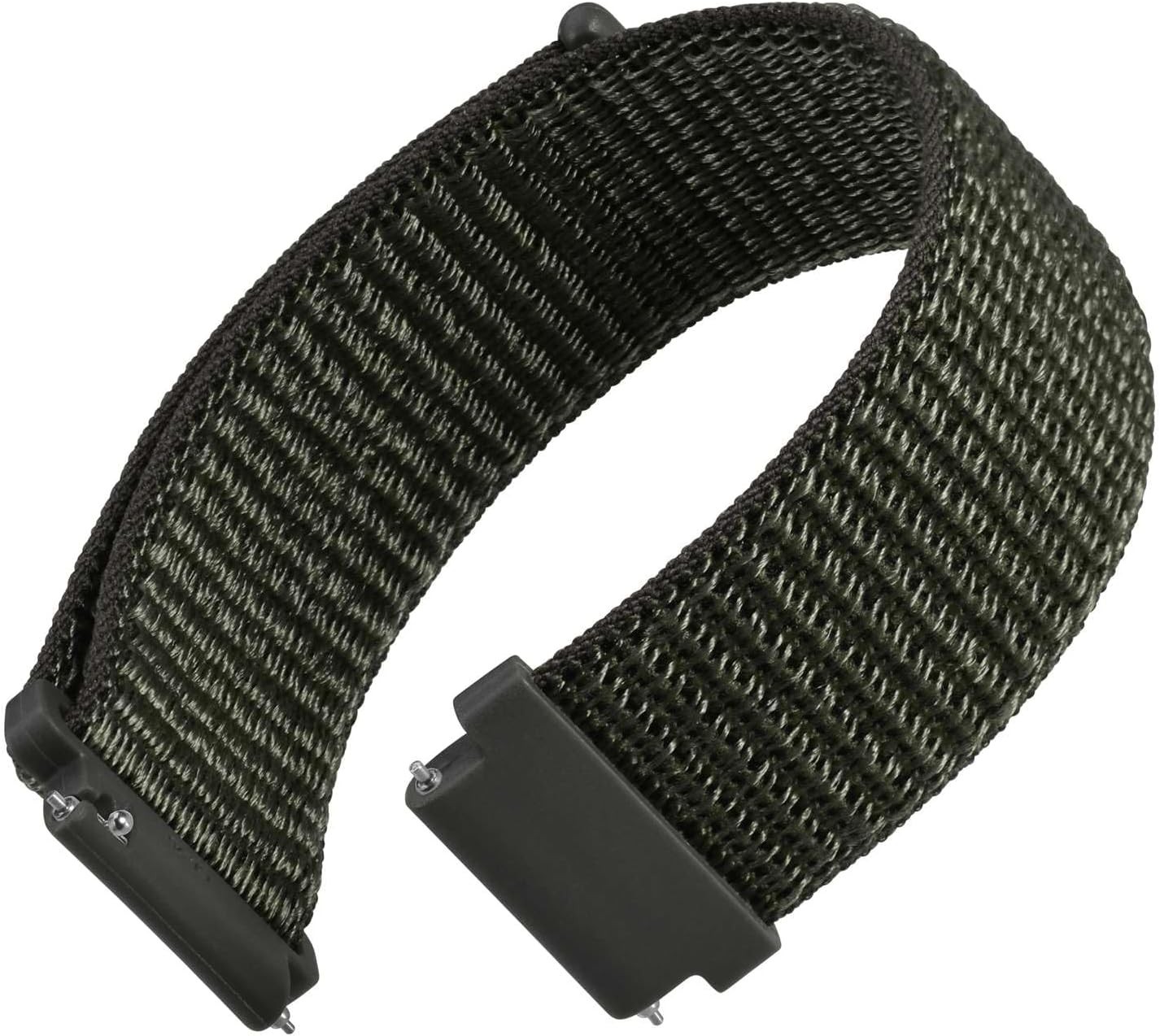 Lightweight 19mm Sport Loop Watch Band in Army Green – Unisex Adjustable Style