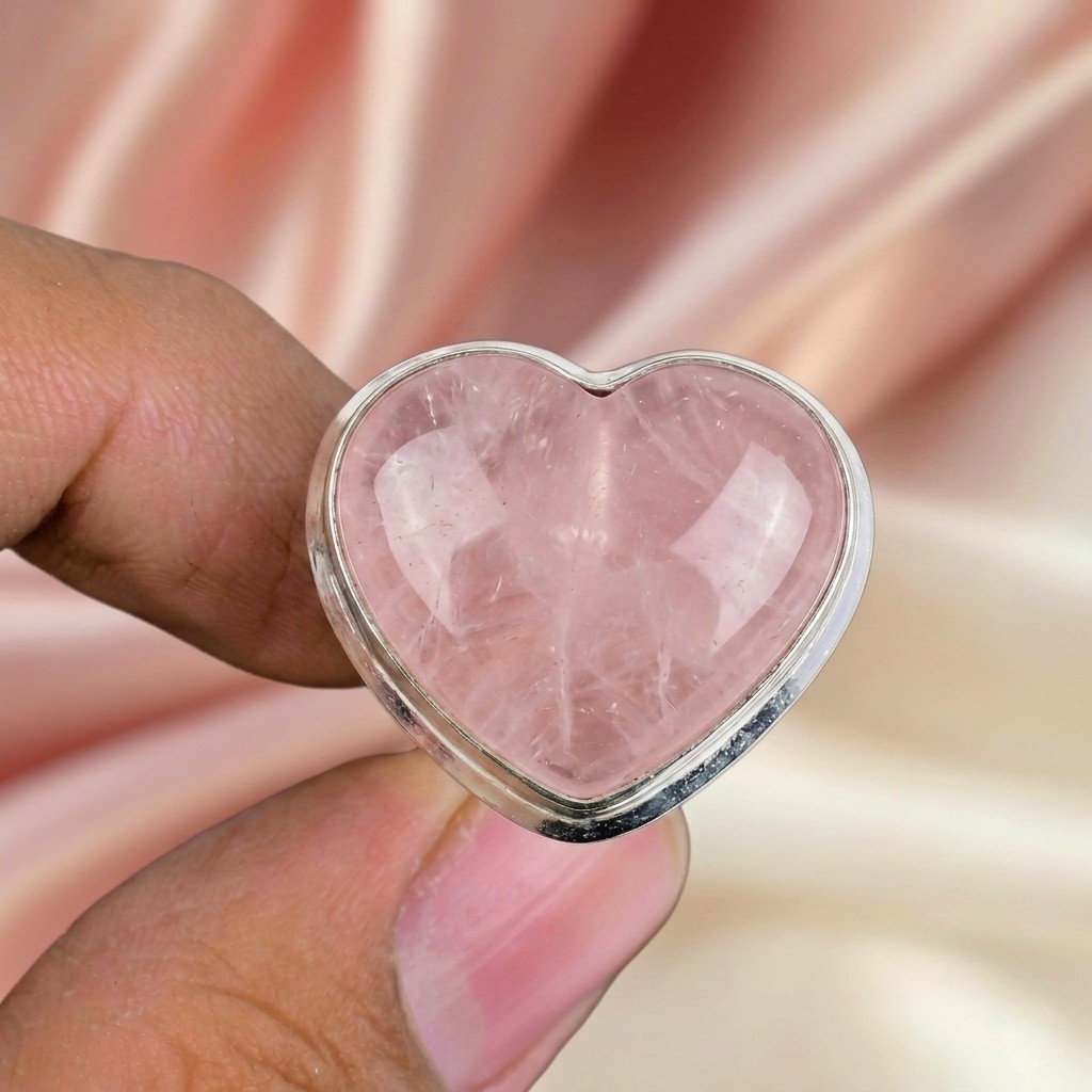 Rose quartz Gemstone Ring Silver Ring 925 Sterling Silver Ring Women’s Jewelry