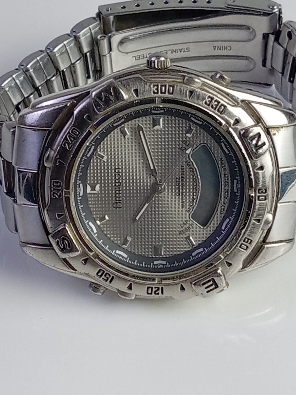 Armitron Men’s Blue Dial 42mm T205 Stianless Steel Watch Needs reset