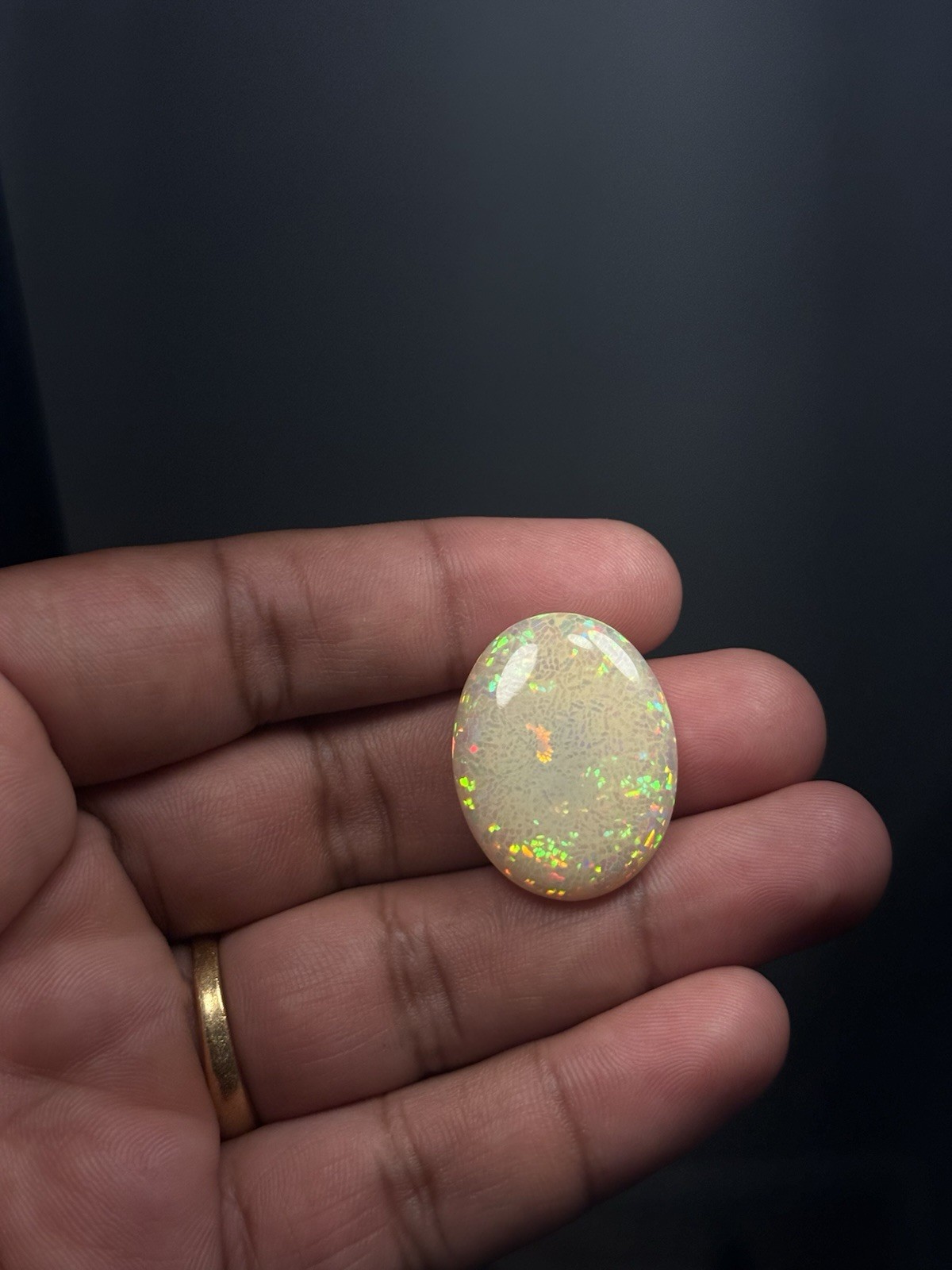 Natural Yellow Opal 28.39 Ct Oval Cabochon Loose Gemstone 29.42×23.08mm IGTL