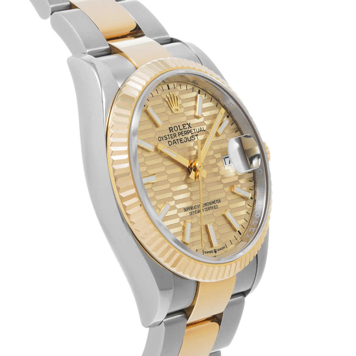 ROLEX Datejust 36 126233 Golden Fluted Motif WATCH 699176