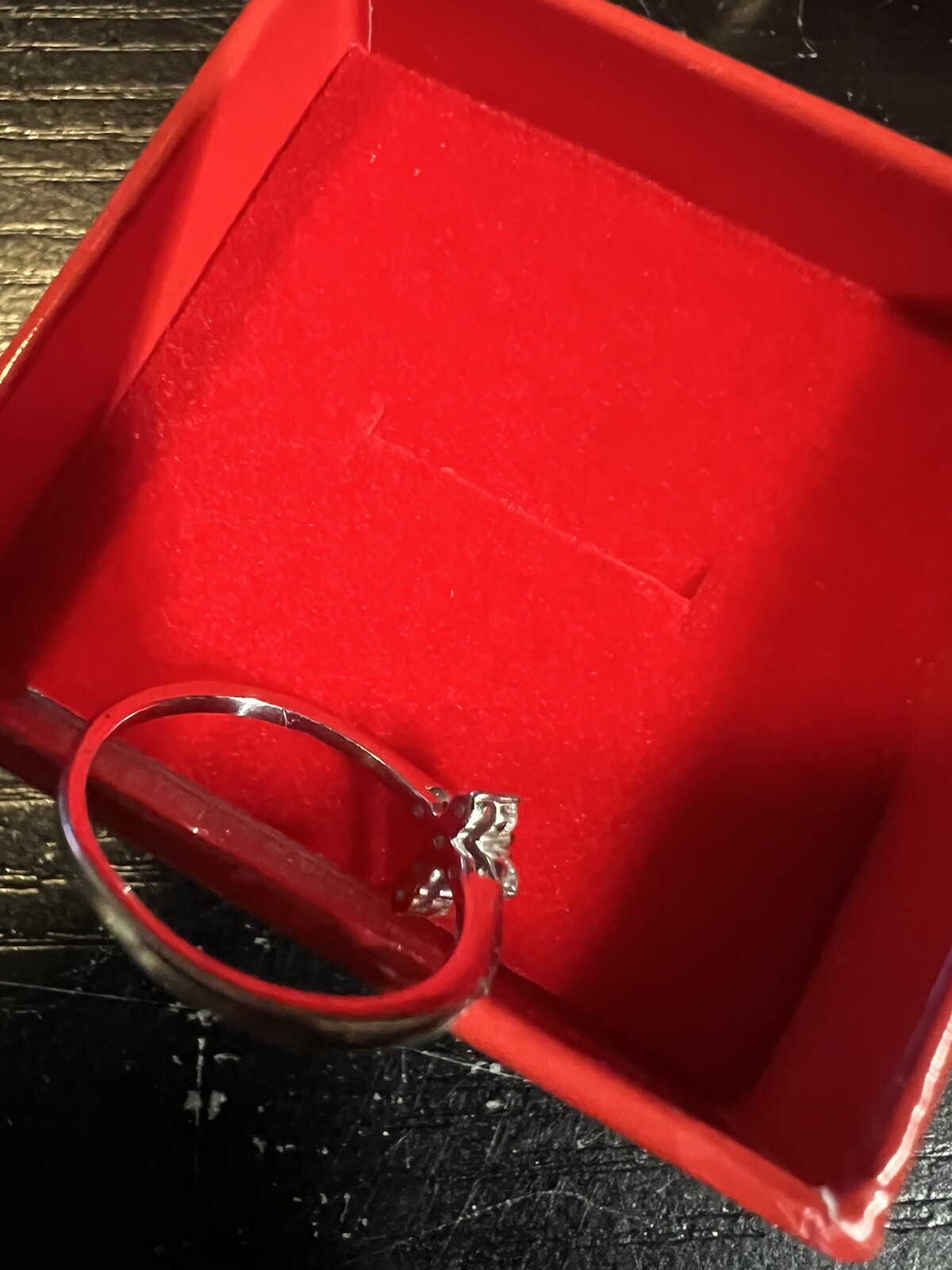 .06 ctw Round Cut Diamond Prong Set Cross Ring 14k White Gold Size 5.5approx.