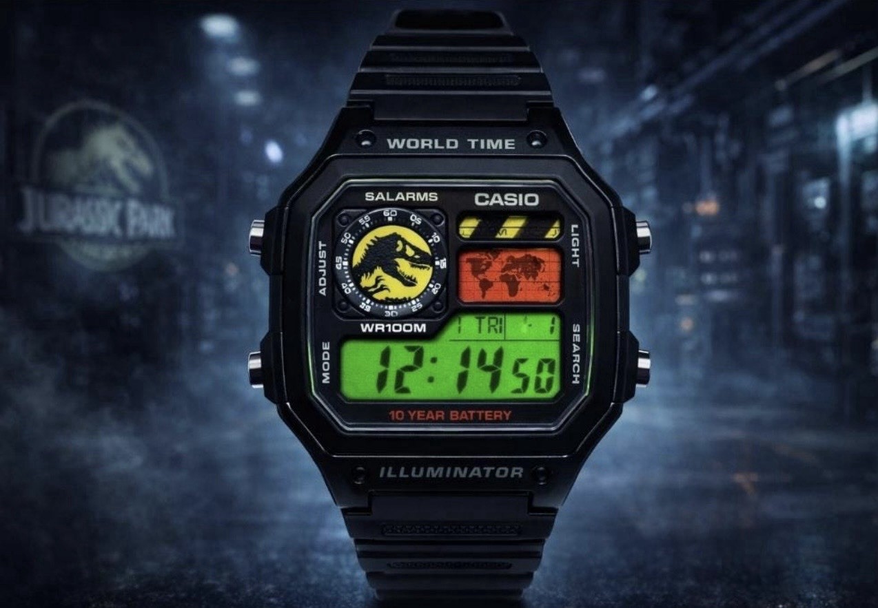 “Jurassic” – REBIRTH | 🦖🔴🟡 | Custom CASIO AE-1200WHD | Royale | Watch MOD