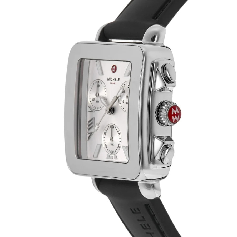 New Michele Deco Sport Quartz Chronograph Silver Women’s Watch MWW06K000071