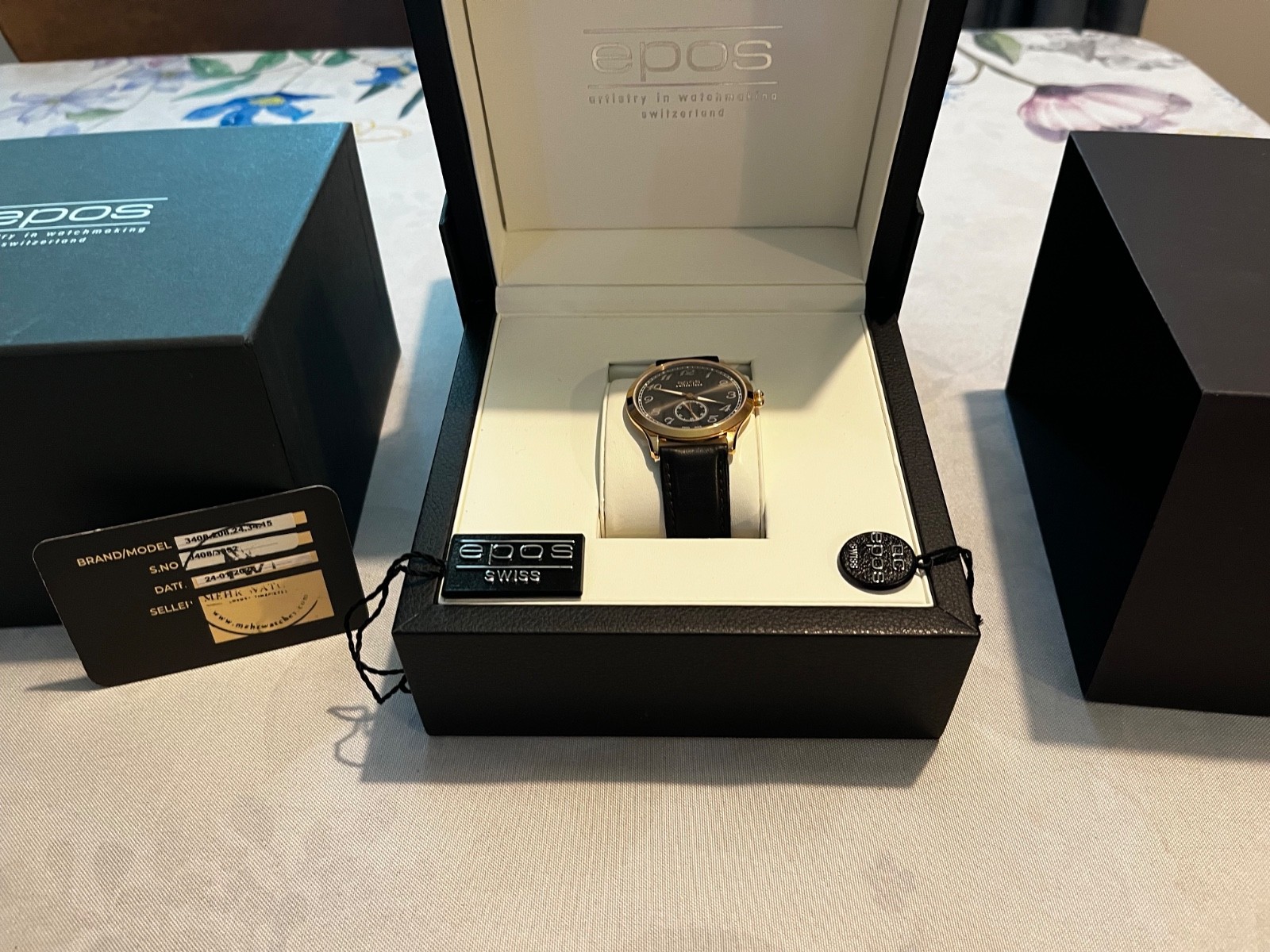 Epos Originale 3408 Gold PVD Ultrathin Manual winding dress watch retro ETA 7001
