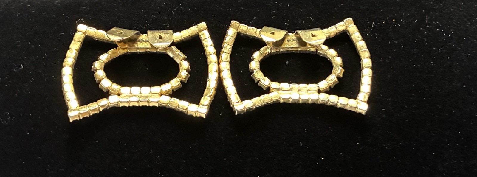VTG Aurora Borealis Rhinestones Shoe Clips Silver Tone