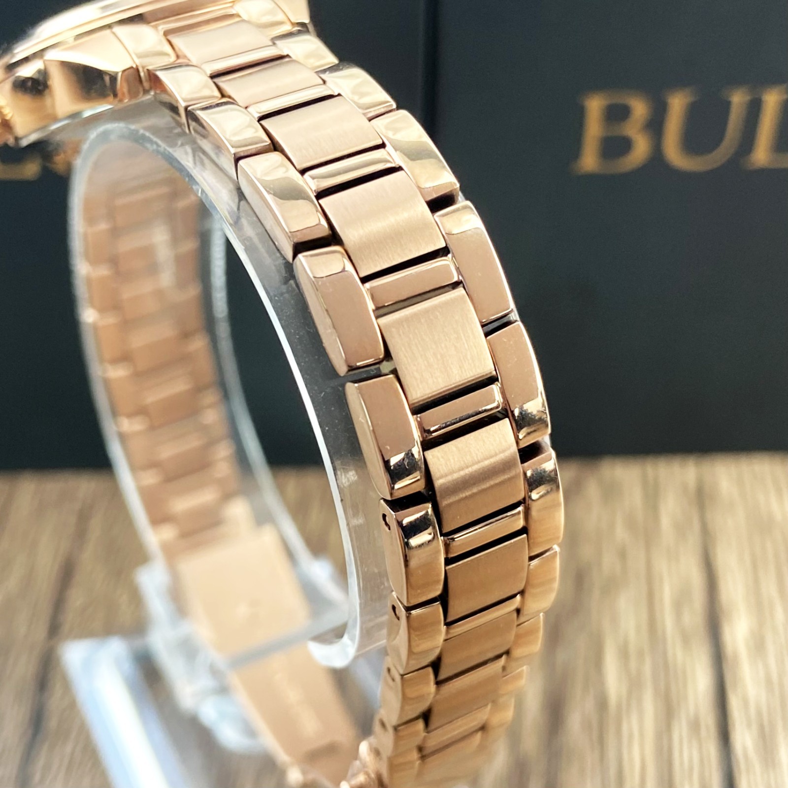 Bulova Sutton 97P151 Rose Gold Diamonds Dial Stainless Steel Women’s Watch