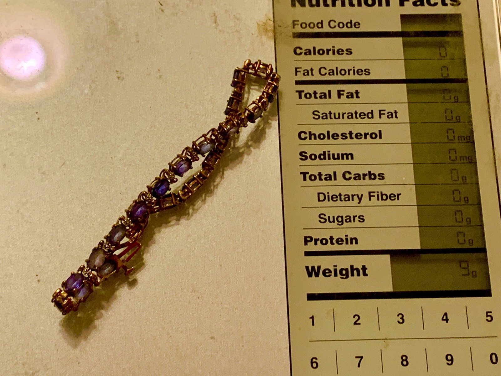 Vintage 10k gold Lab-grown Sapphire & Diamonds 7″ Tennis Bracelet 9g