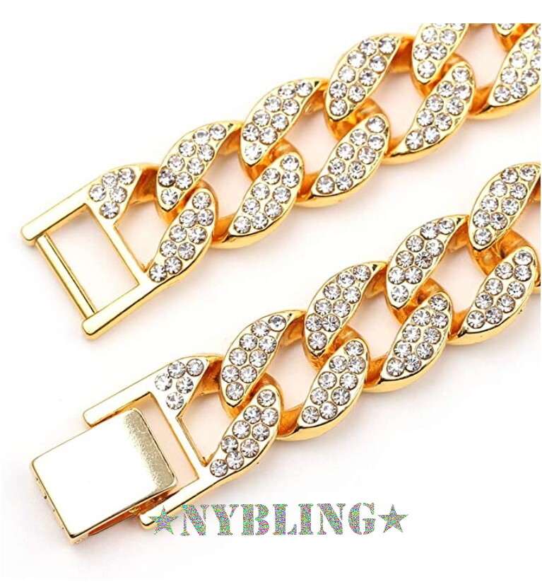 16MM ICED Miami Cuban Choker Chain Necklace or Bracelet Mens Plated CZ Jewelry