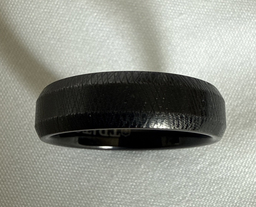 Triton Tungsten Black Carbide TC 850 Men’s Ring Band Sz 9.25 Cut Design
