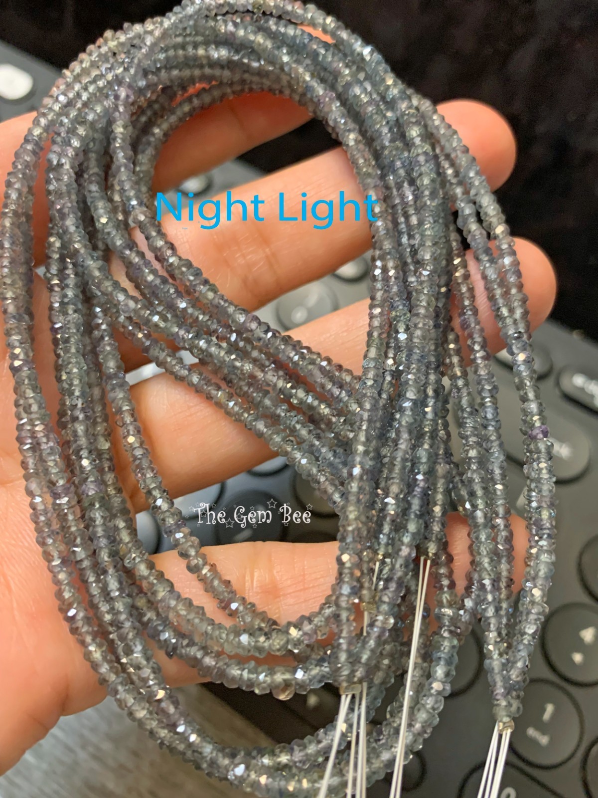 2.5mm-3.5mm Natural Earth Green Color Change Sapphire Faceted Rondelle 17.5″