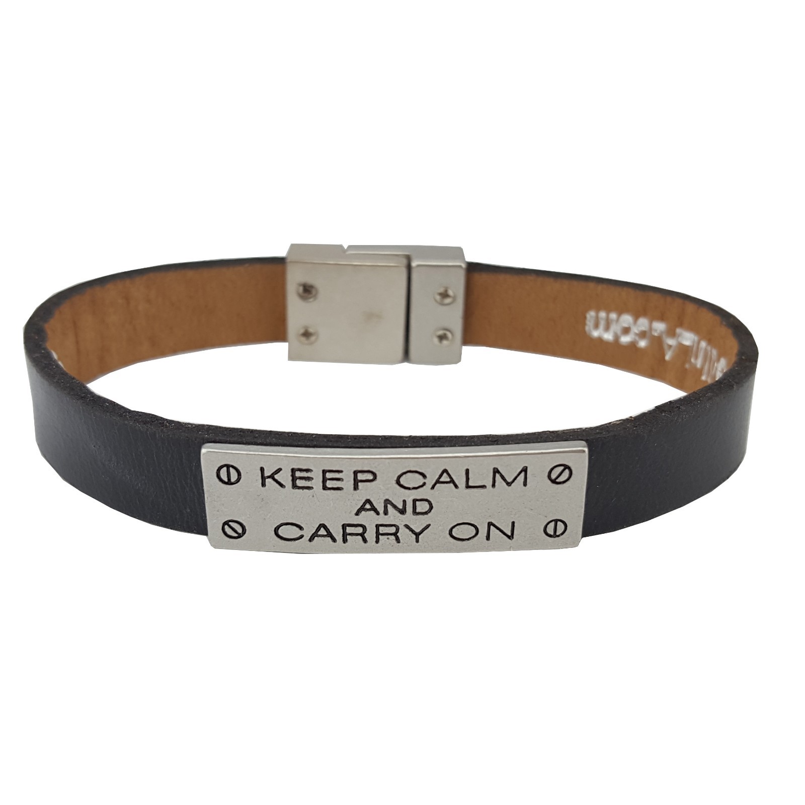 Keep Calm and Carry On Leather Bracelet