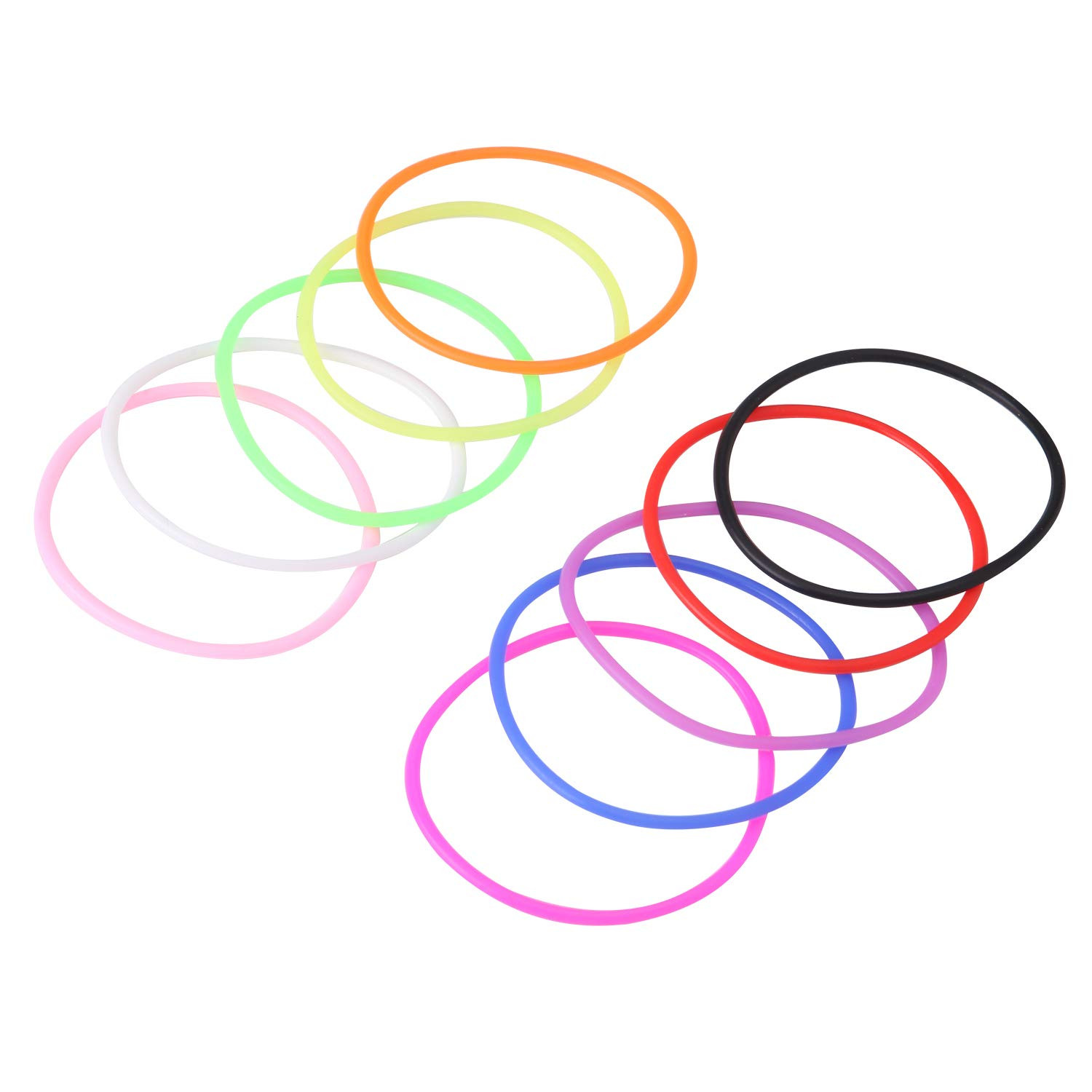 120 Pieces Silicone Jelly Bracelets Nonluminous Stretchy 80S Rubber Bracelets