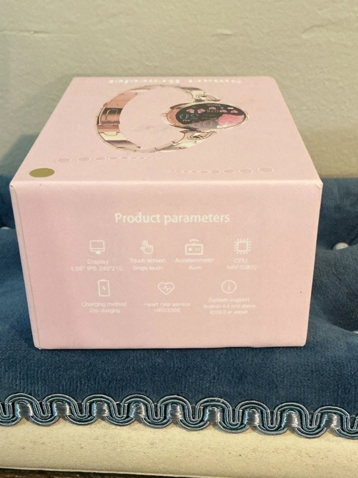 Rose Gold Smart Bracelet Watch Rhinestone Touch Screen Fitness Tracker w/ Box