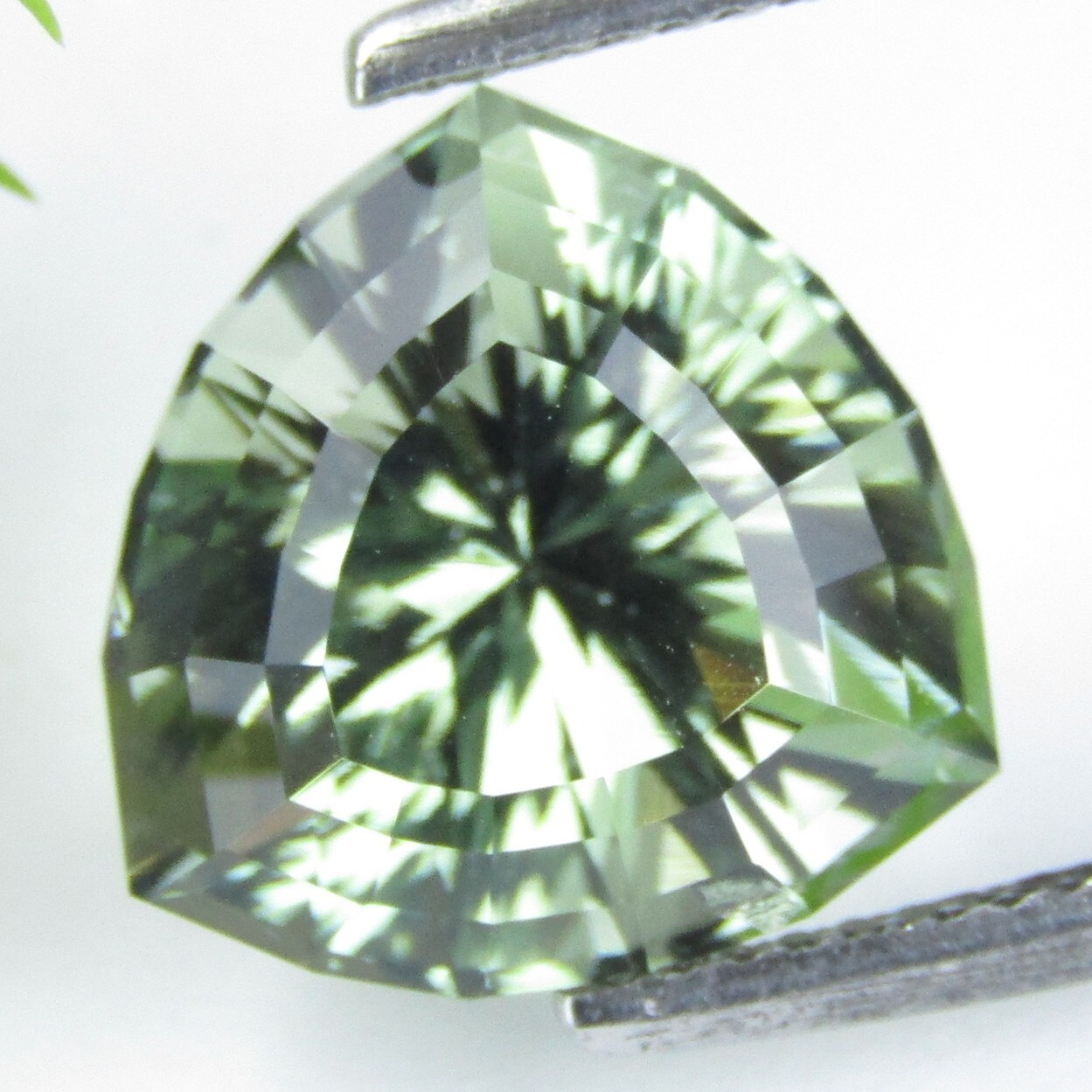 8.19Cts Natural Gorgeous Green Amethyst(Prasiolite) Trillion Custom Cut Gemstone