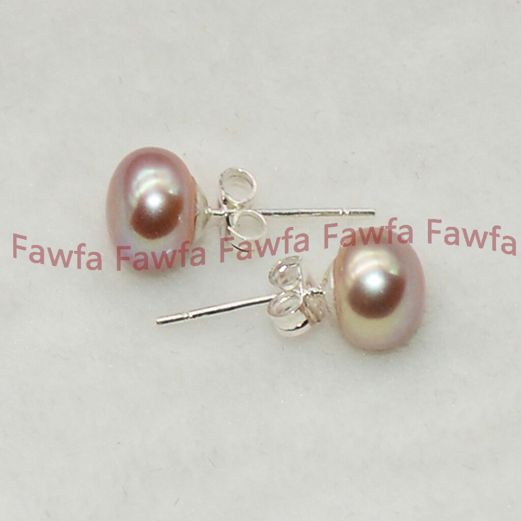 Wholesale Natural Genuine Multicolor Akoya Freshwater Pearl Silver Stud Earrings