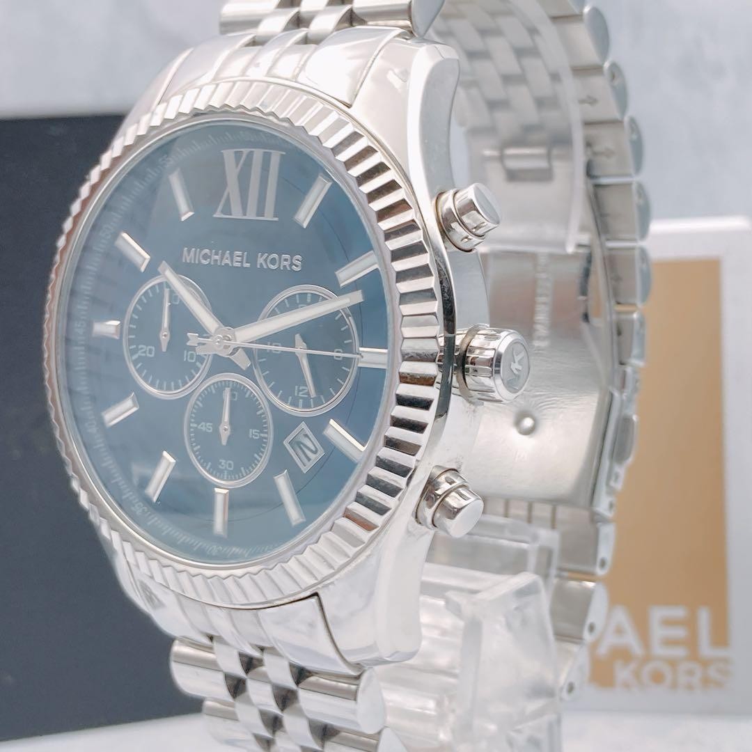 Michael Kors Men’s Chronograph Watch MK8280 (Navy Blue) with Box