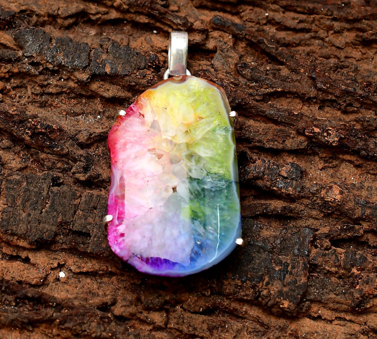 Solar Quartz Gemstone 925 Sterling Silver Jewelry Pendant 2.36″