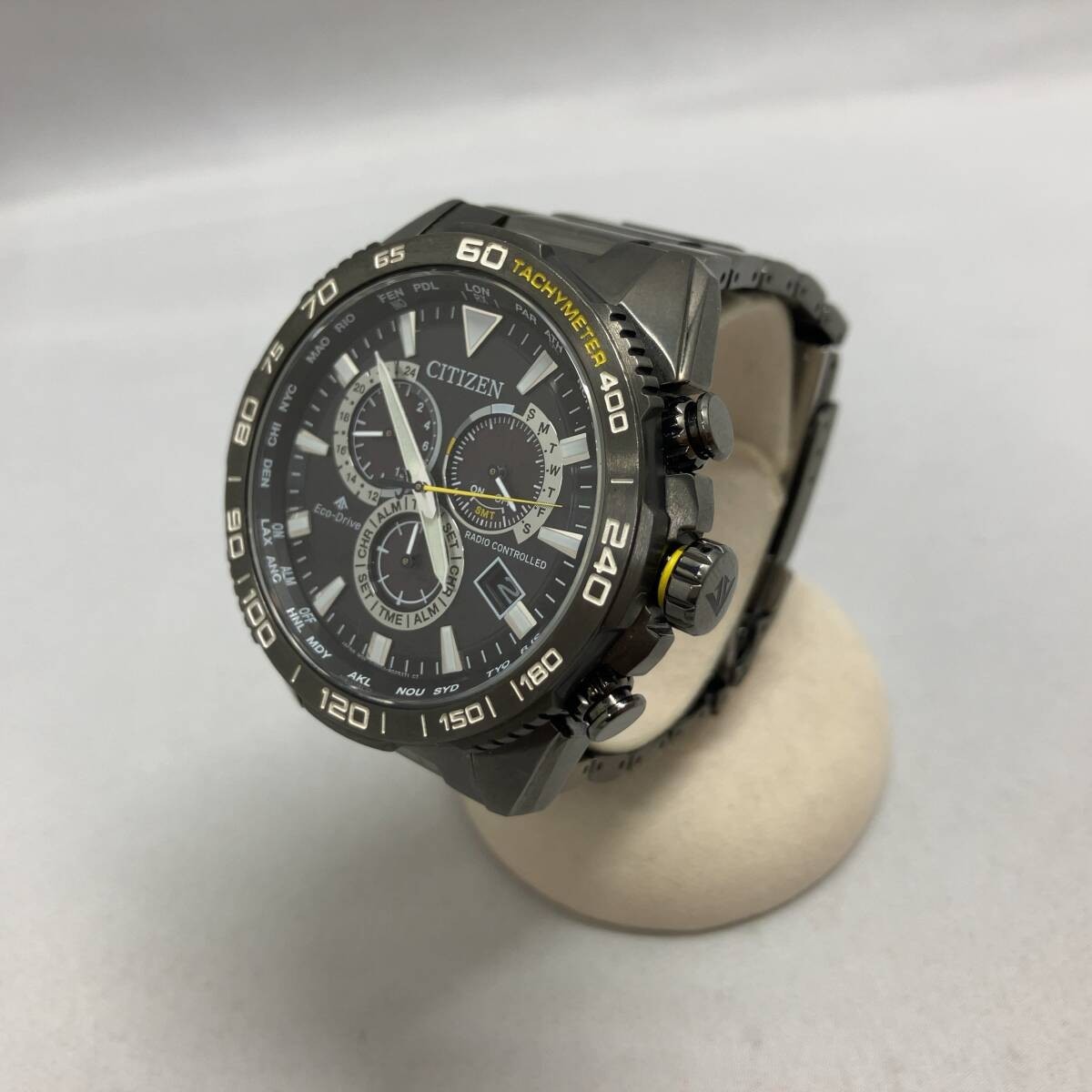 CITIZEN PROMASTER Eco-Drive CB5037-84E Black Solar Radio Men Watch FS