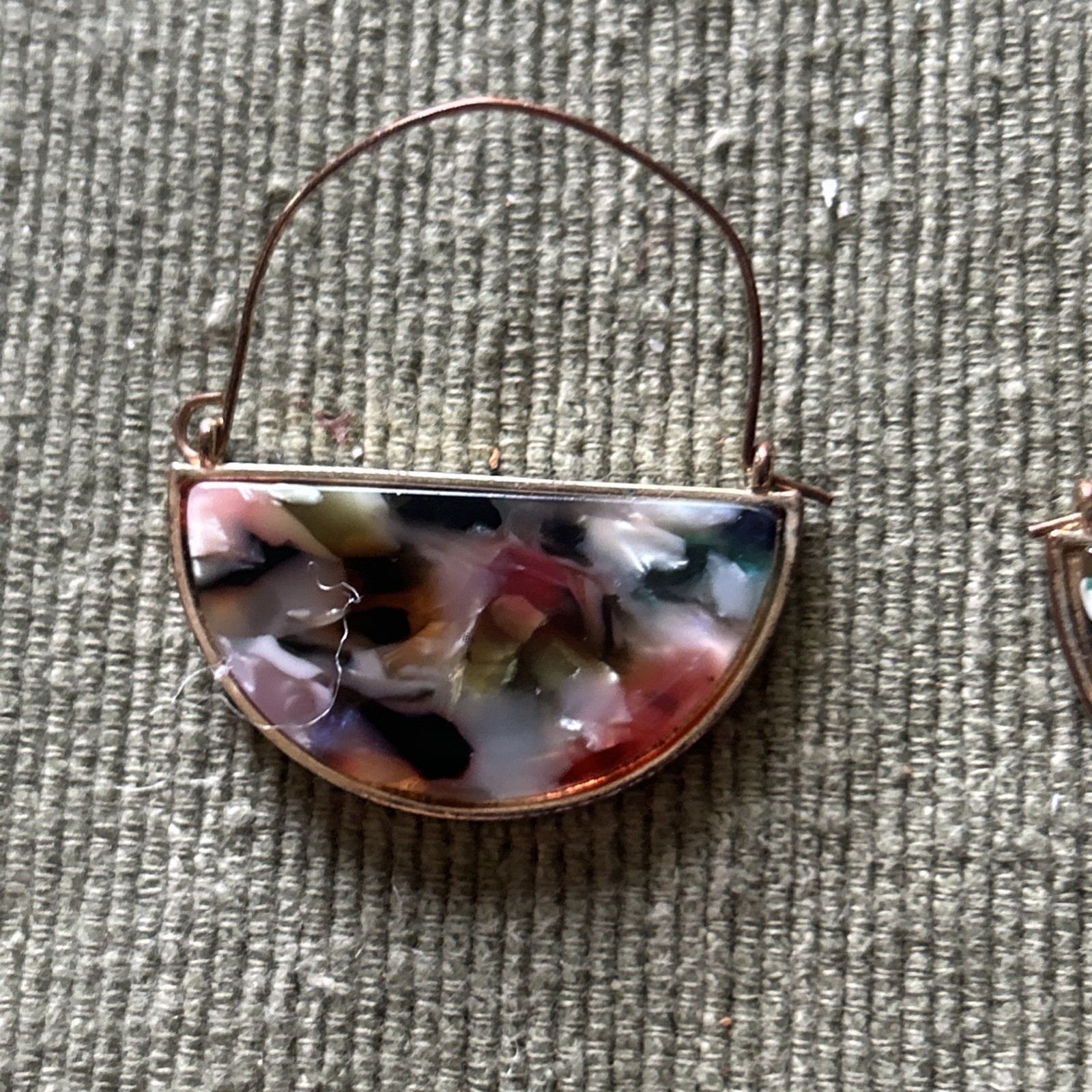 Acrylic Resin Hook U Shape Confetti Earrings