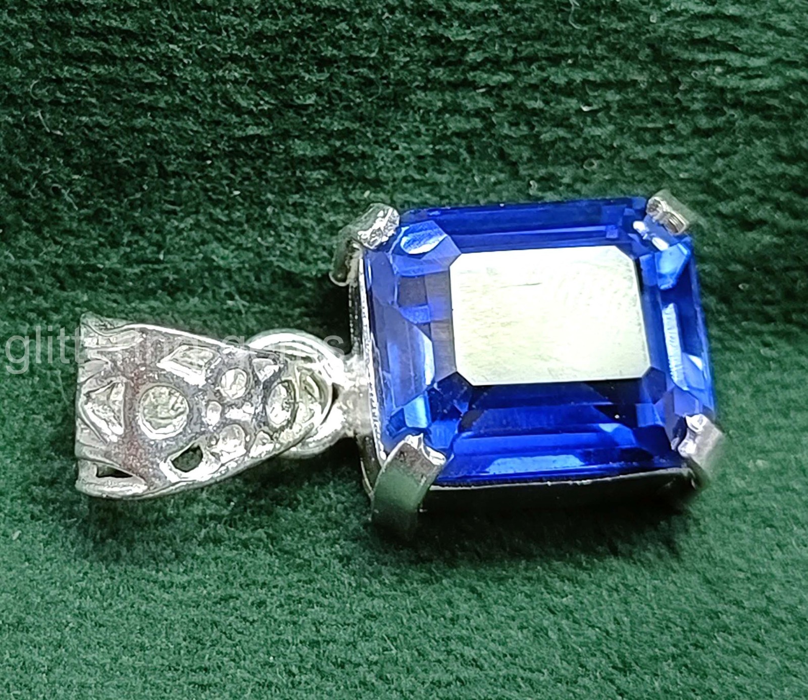 IGL Certified 25.0 Ct Natural Sapphire 925 Silver Pendant Loose Gemstone 5JOU