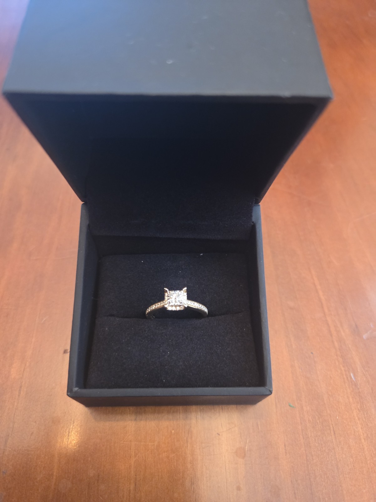 14k Yellow Gold Princess-Cut Diamond Engagement Ring Prong Setting Size 7.5