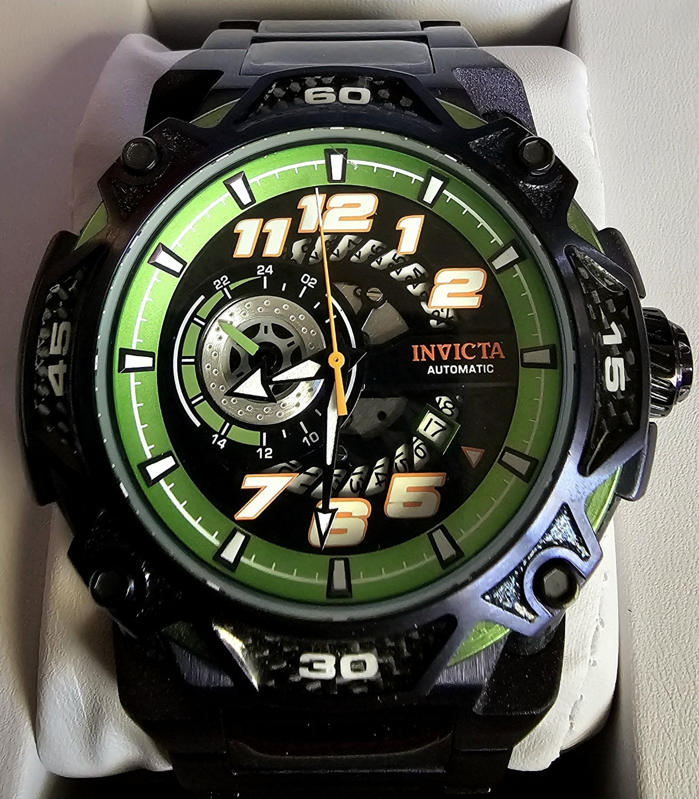 Invicta 36100 S1 RALLY Purple Green Chronograph Automatic Carbon Watch