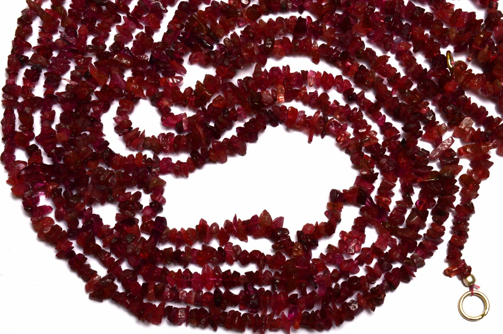 Natural Gem Pink Tourmaline 3 to 4MM Approx. Polished Uncut Beads Necklace 17″