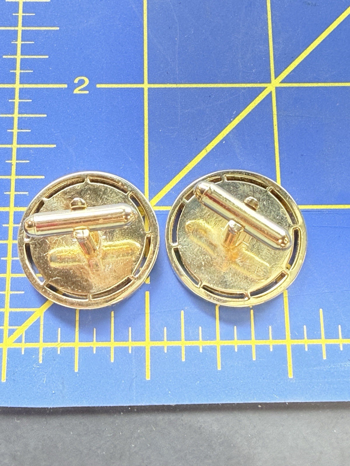 Vintage Coin Cufflinks Peseta Una Spanish Spain Franco-era Gold Tone Cufflinks
