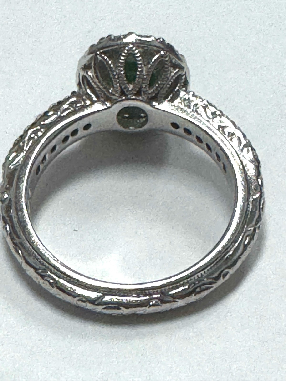 Tacori CZ Cubic Zirconia Ring 925 Sterling Silver Size 7 Etched Band