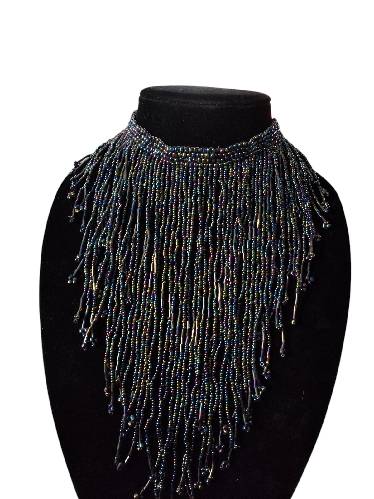 Blue Iridescent Statement Necklace