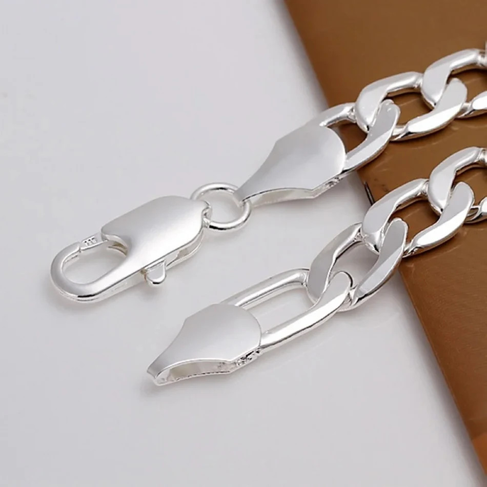 top quality beautiful 925 Sterling Silver Bracelet Jewelry fashion charm Men