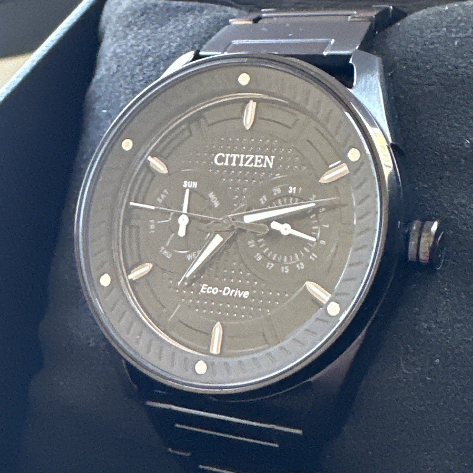 Citizen Men’s Sport Casual Day Date Eco-Drive Black Watch 42MM BU4025-59E