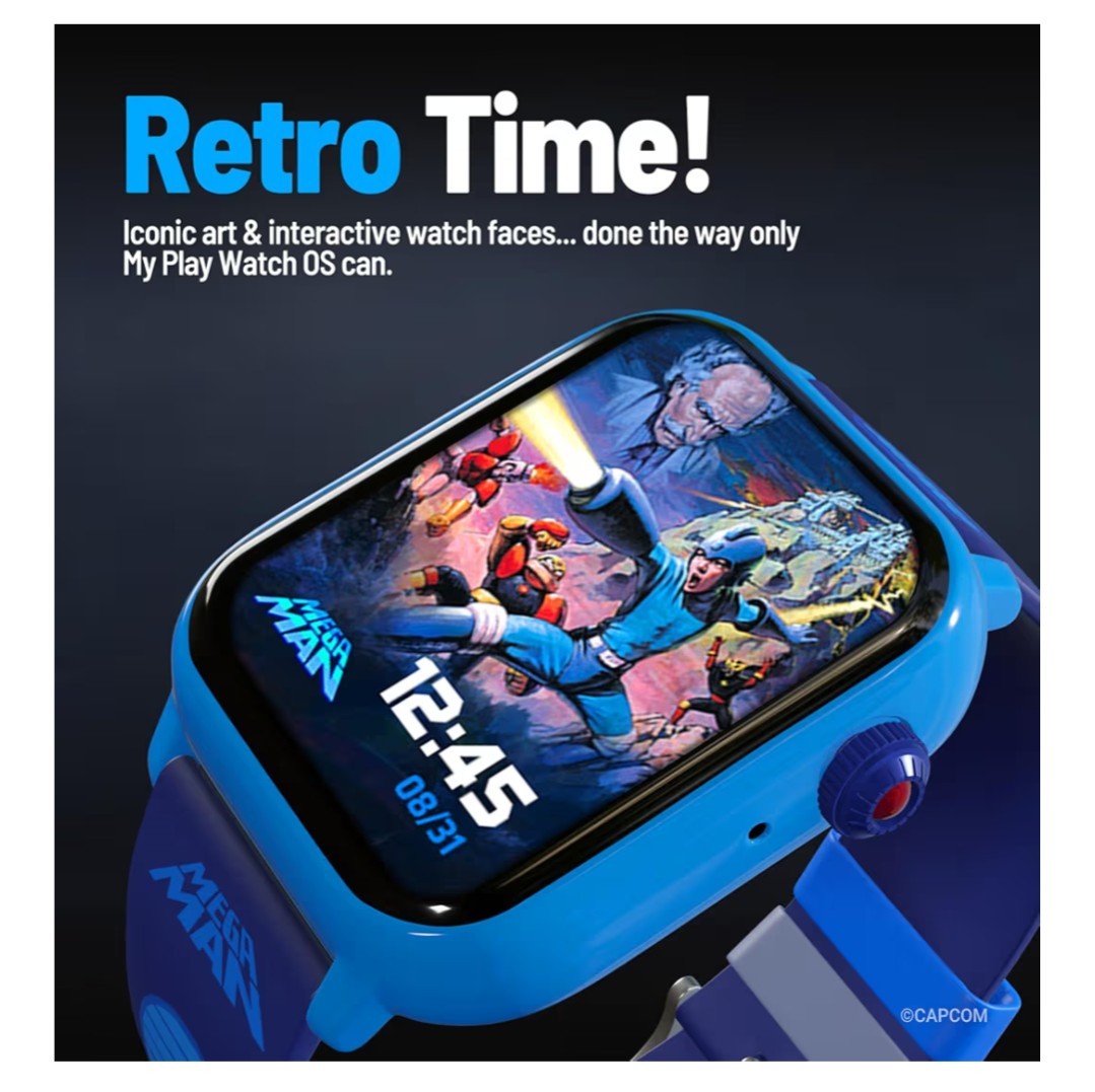 Mega Man Digital Gaming Watch Classic & Arcade Modes Extra Band Included