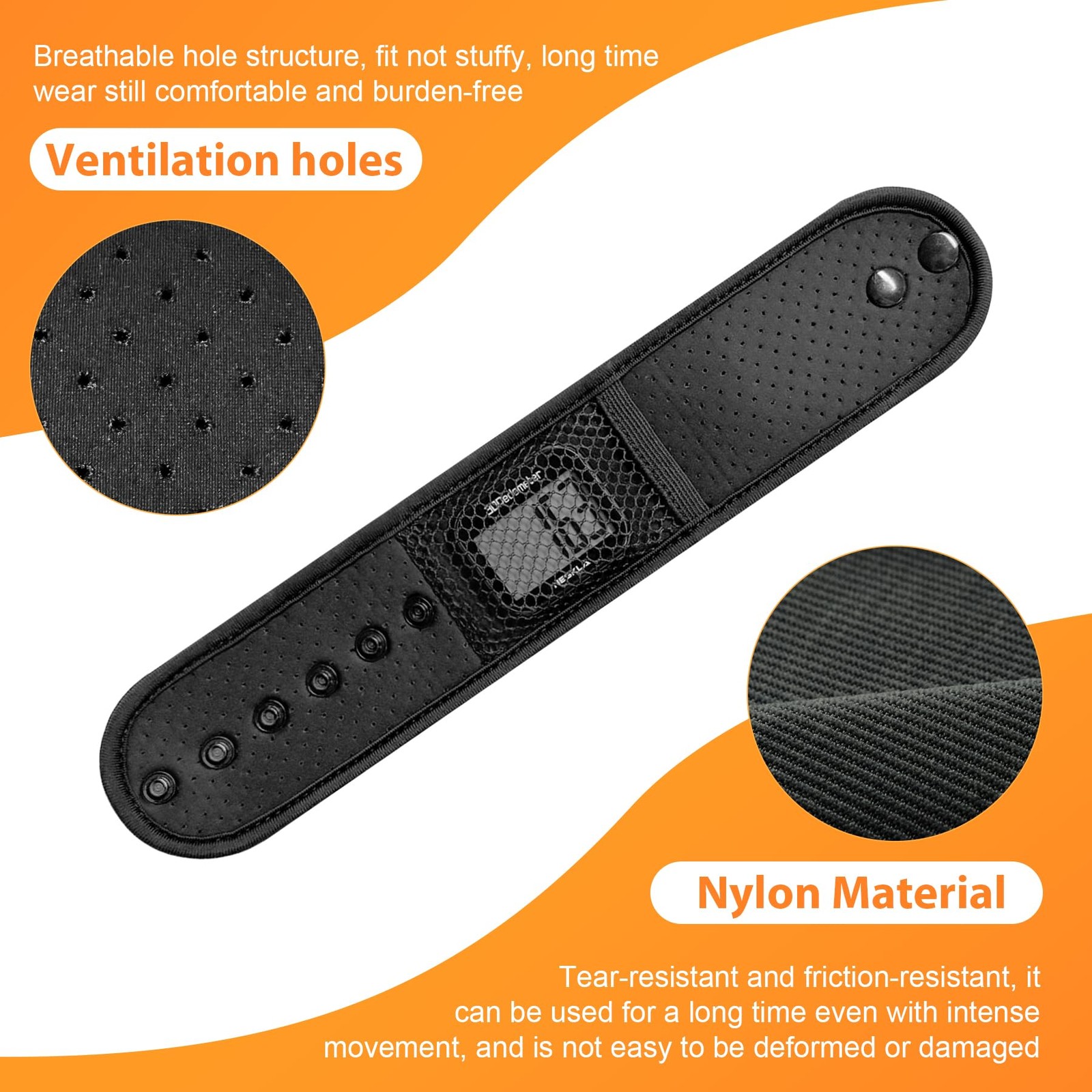 NESKLA Ankle Straps for Fitness Trackers, Soft Adjustment 13″, Black