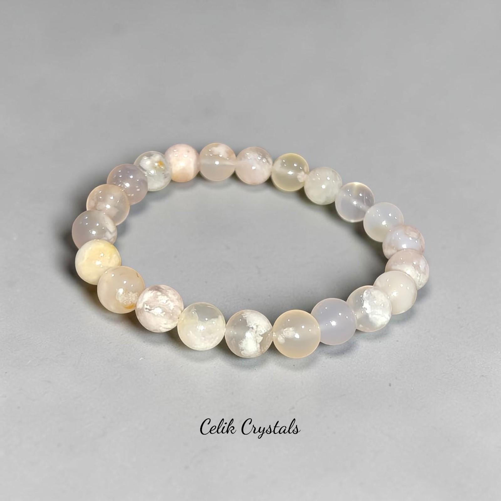 Flower Agate 8mm Bracelet Natural Stones
