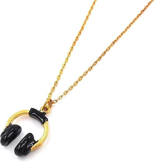 Headphones Pendant Necklace by Heritage Museum Jewelry Replicas 3425