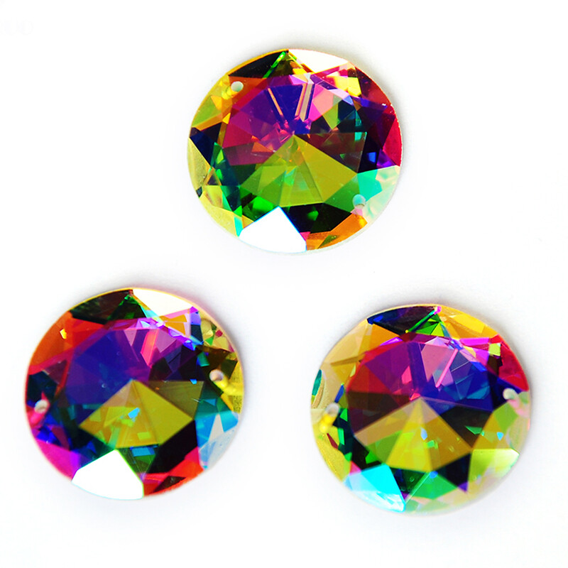 Round Multi-faceted Sew On Rhinestones Strass Garment Decoration Gym suit DIY