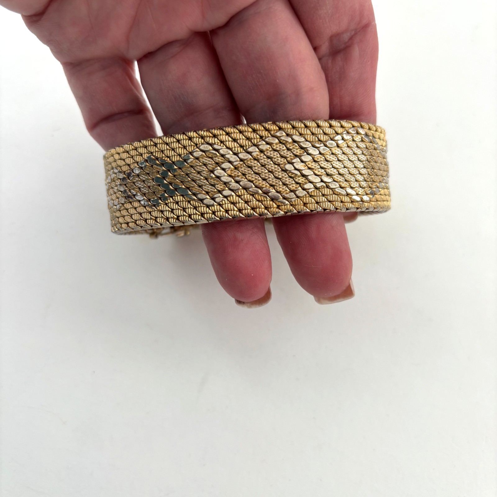 Vintage De Cesare 18K Gold Plated Mesh Bracelet Old Money Parisian Capsule