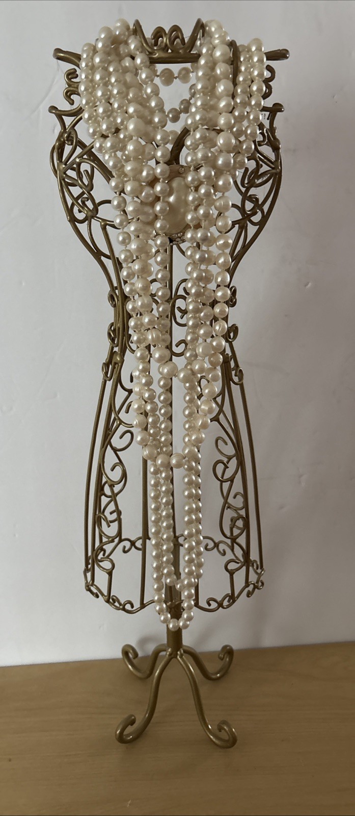 Gold Mannequin Coated Wire Intricate Details Hat Or Jewelry Display 21”H