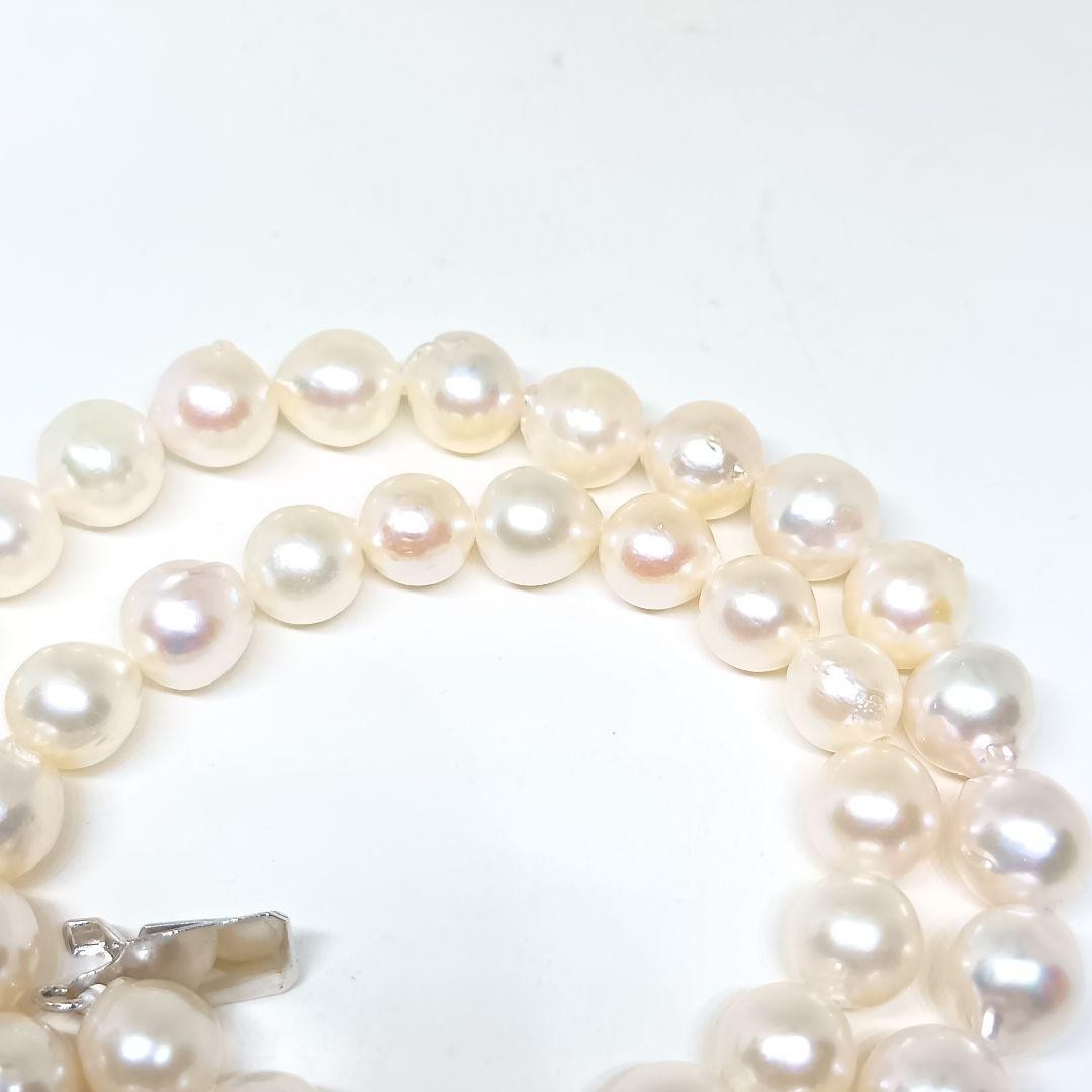 Akoya Pearl Long Necklace 8mm SILVER 40cm/15.7inches Genuine Pearl