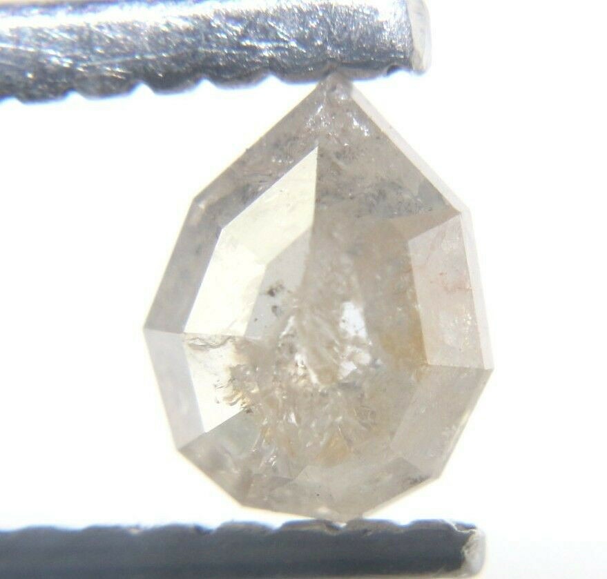 0.54cts Geometric Pear Shape Salt n Pepper Rose Cut Diamond 5.43×4.34×2.92 MM