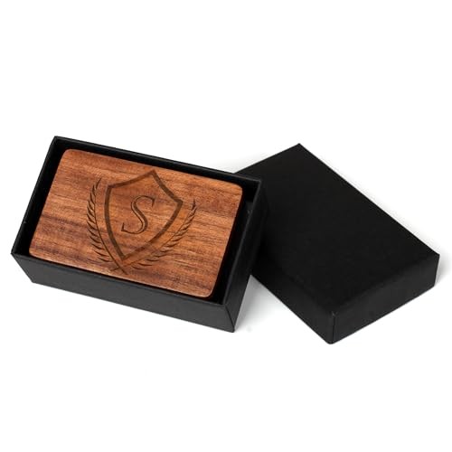 Mens Initial Cufflinks and Tie Clip A-Z Alphabet Letter Black Classic-S